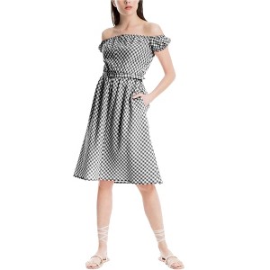 Max Studio London Womens Check Off-Shoulder Dress - 1 of 1
