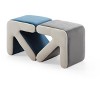 Upholstered Ottoman Creative Sofa Stool Kids Stool Footrest Footstool Shoe Bench with Multifaceted &  Arrow Design-ModernLuxe - 4 of 4