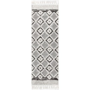 Nuloom Journey Shaggy Checkered Tiles Tassel Indoor Area Rug - 1 of 4