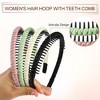 Unique Bargains Women's Non-slip Braided Teeth Comb Headbands Black Green 4 Pcs - 4 of 4