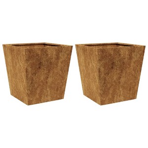 vidaXL Garden Planter Set of 2 Natural metal, Rust develops over time. - 1 of 4