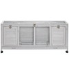 PawHut Wooden Rabbit Hutch, Bunny Cage with Wheels, Dividers, Openable Roof, Removable Trays, Small Animal Cages for Indoor Use, Light Gray - 4 of 4