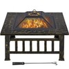 Yaheetech 32in Fire Pit Table Square Metal Firepit Stove Backyard Garden Fireplace for Camping - 2 of 4