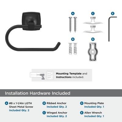 Matte Black Single Post Wall Mount Toilet Paper Holder