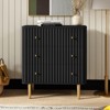 Hotraffy Modern 3 Drawer Dresser for Bedroom - Wood Storage Cabinet with Fluted Texture, Spacious Chest of Drawers Organizer for Closet,Hallway. - 2 of 3