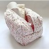 Kitcheniva Quilted Puffy Floral Makeup Bag with Zipper Closure, Pink - 2 of 3