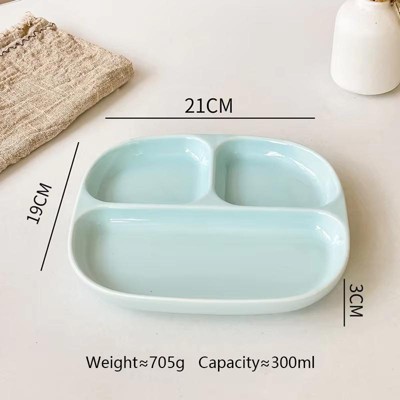 AOSTIRMOTOR Sky Blue Ceramic Dinner Plate