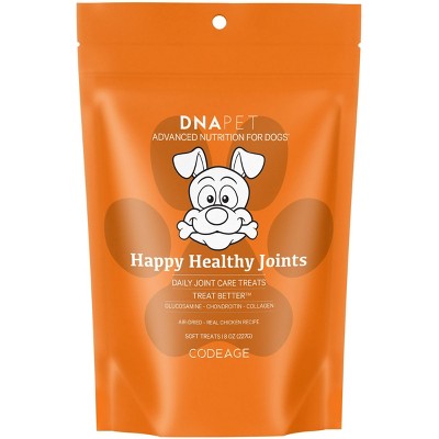 DNA PET Happy Healthy Joints Treats for Dogs, Real Chicken Air-Dried Dog Chews, Beef Collagen - 8 oz