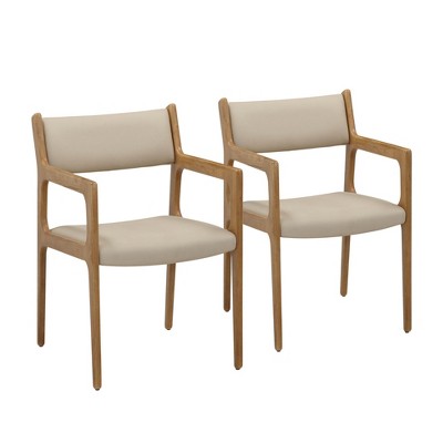 TOV Furniture Ari Performance Vegan Leather Dining Chair - Set of 2 in Cream