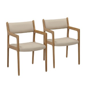 TOV Furniture Ari Performance Vegan Leather Dining Chair - Set of 2 in Cream - 1 of 4