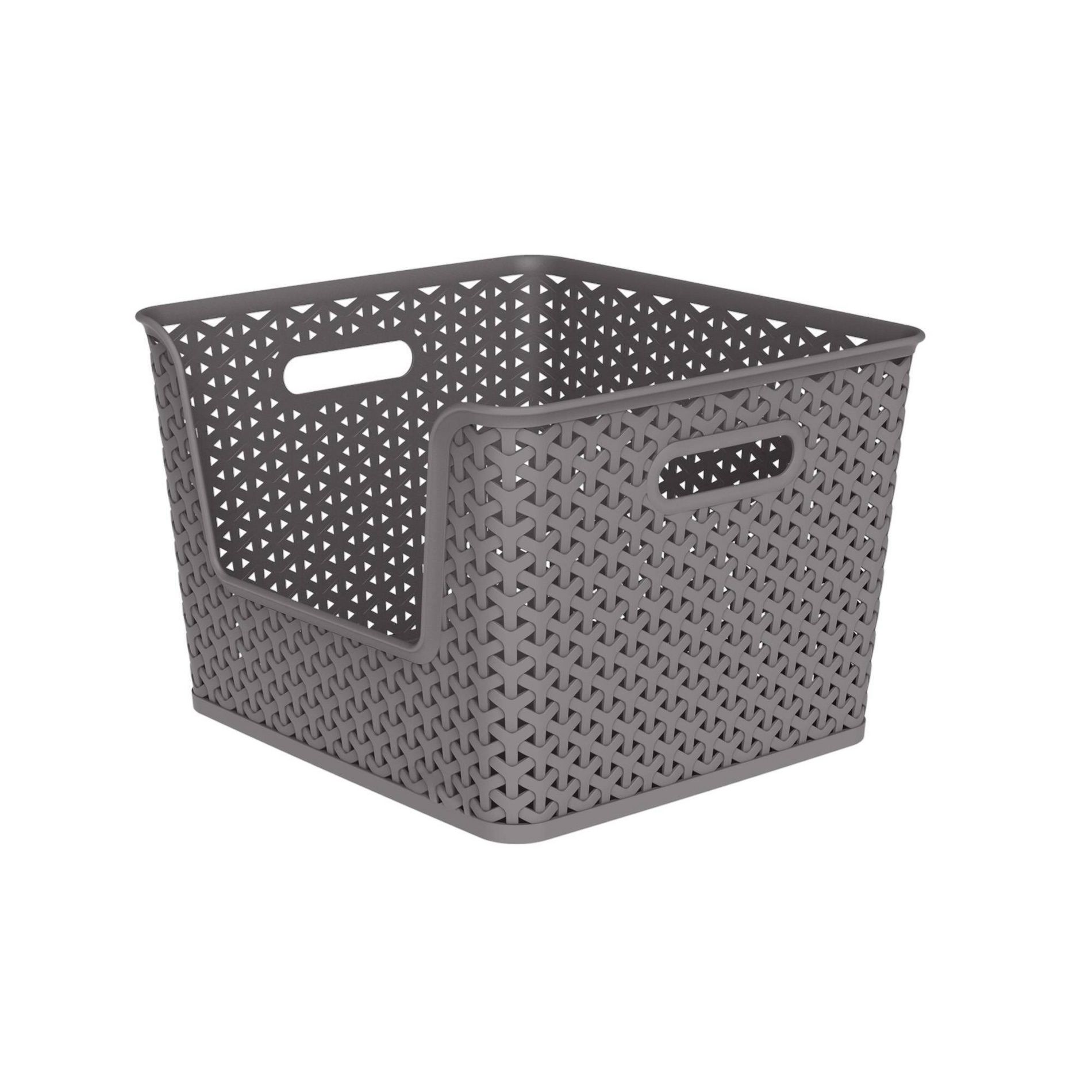 Y-Weave Easy Access Storage Bin Gray - Brightroom™: Polypropylene, 15 Volume, 13" Cube Compatible, Nesting, Rectangle