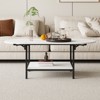 Famapy Contemporary Convertible Coffee Table,Extendable from Square to Oval,with Storage Shelf,Adjustable & Space-Efficient for Living Room - 4 of 4