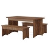 Resenkos Kitchen Table Set,Dining Table Set,55" Kitchen Table with 2 Benches, 3-Piece Dining Table Set for 4-6 People,Brown - 4 of 4