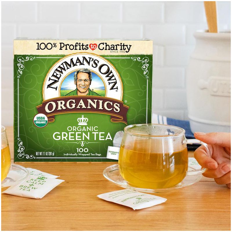 Newman's Own Organic Green Tea, Green Tea with 100 Individually Wrapped Tea Bags Per Box (Pack of 5), 2 of 5
