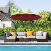 Outsunny 9.7' Double-sided Patio Umbrella with 3 Air Vents, Tilt and Crank, Outdoor Umbrella, Red - 2 of 4
