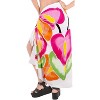 LA LEELA Women's Wrap Swimwear Cover up Sarong Wraps One Size White Leaves - 3 of 4
