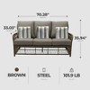 Four Seasons Courtyard Positano 3 Seater All Weather Wicker Loveseat with Powder Coated Steel Frame, Plush Cushions, and 3 Pillows, Beige - 3 of 4