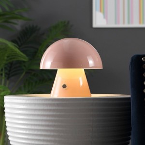 7" Porcini Contemporary Bohemian Rechargeable/Cordless Iron Integrated LED Mushroom Table Lamp - JONATHAN YFeb - 1 of 4