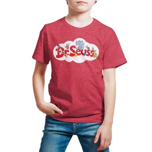 Boys' - Dr. Seuss - Cat and the Hat and Friends Cloud Logo Short Sleeve Graphic T-Shirt - 1 of 4