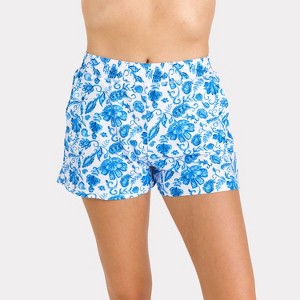 Calypsa Women's Chlorine Resistant Classic Fit Swim Shorts With Panty - 1 of 4