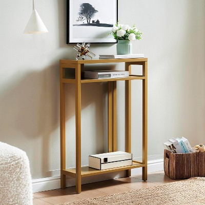Kings Brand Furniture Wood Console Table with 2 Shelves - Minimalist Entryway Table