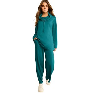 Roaman's Comfort+ Fleece Cowl Neck Sweatshirt - 1 of 2