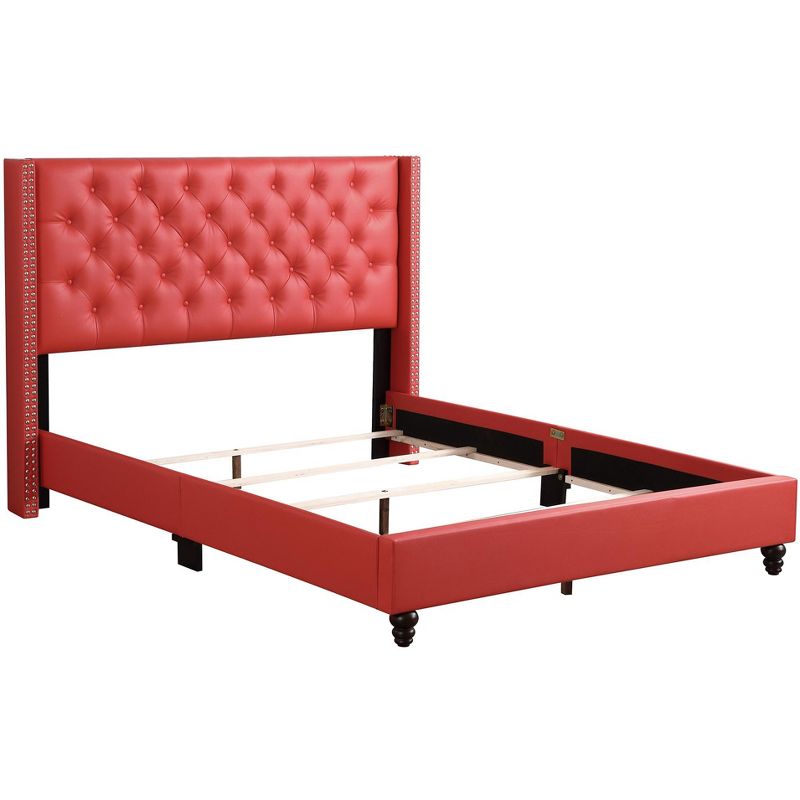 Passion Furniture Julie Light Tufted UpholsteLow Profile Full Panel Bed, 3 of 8