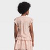 Women's Flutter Short Sleeve Blouse - Universal Thread™ - 2 of 3