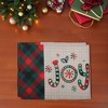 Unique Bargains Christmas Place Mats Linen Red Green Beige White 13"x17.7" 2 Pcs - 2 of 4