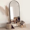 Muselady Arched Black Floor Mirror,Black Aluminum Frame Finish Large Arch-Crowned Top Rectangle Full Length Floor Mirror with Stand-The Pop Home - 3 of 4