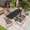Mondawe 7-Piece Dining Set For Aluminum Telescopic Table with 6 Spring Chairs - 2 of 4