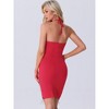 Allegra K Women's Fringe Trim Spaghetti Straps Bodycon Mini Halter Party Dress - 3 of 4