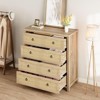 Rattan Dresser with Drawers, Natural Storage Cabinet & Chest Organizer for Bedroom and Living Room - 4 of 4