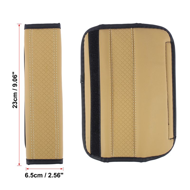 Unique Bargains 4pcs Microfiber Leather Car Seat Belt Shoulder Pad Mat Cover, 4 of 7