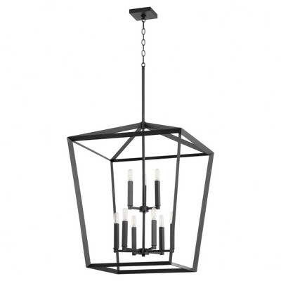 Quorum Lighting Manor 9-Light 2-Tier Pendant, Noir, 25W, 34.25H