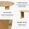 Spassway 67"L*33.5"W Oval Oak Wood Dining Table with Double Pedestal Modern Kitchen Table with Solid Wood Legs for Seats 6 - 2 of 4