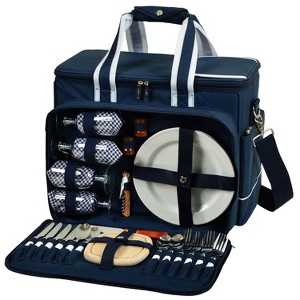 Picnic at Ascot Soft Sided Cooler with Four Person Picnic Set - 1 of 4