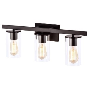 C Cattleya 3-Light Oil-rubbed Bronze Vanity Light With Clear Glass Shade - 1 of 4