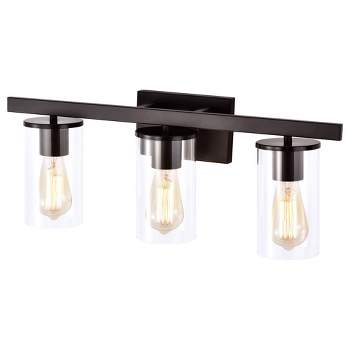 C Cattleya 3-Light Oil-rubbed Bronze Vanity Light With Clear Glass Shade