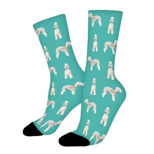 Bedlington Terrier Dog Women Printed Crew Socks Funny Funky Socks Soft Polyester Novelty Gifts for Artists Men - 1 of 1