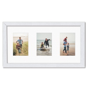 Courtside Market Classic Hues Portrait Frame Collection White 10"x20" 3-4x6 Openings - 1 of 2