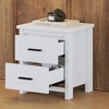 Dexmalle Vintage Wooden Nightstand with Two Drawers for Bedroom - 4 of 4