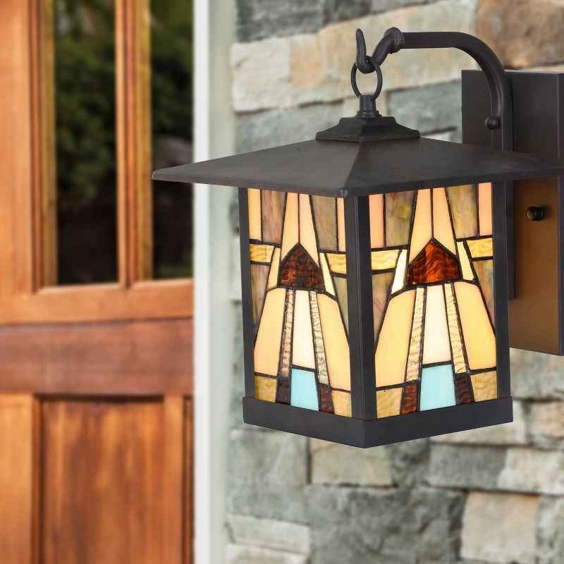 11.75&#34; 1-Light Mona Mission Style Outdoor Wall Lantern Sconce Bronze - River of Goods, 5 of 12