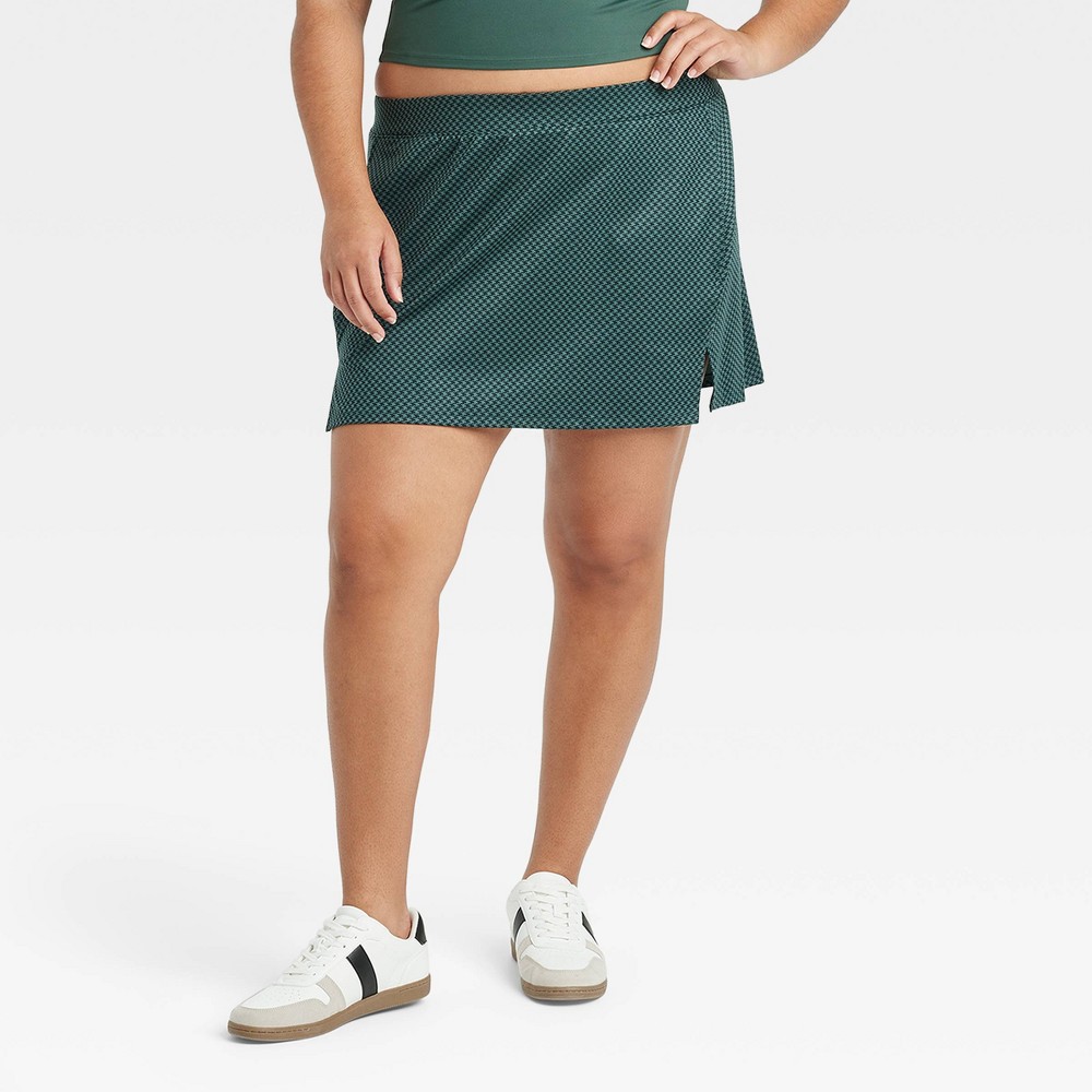 Women's Knit Slit Skort - All In Motion™ Green 1X