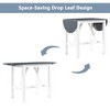 APRILSOUL 3-Piece Wood Counter Height Drop Leaf Dining Table Set with 2 Upholstered Dining Chairs for Small Place,Extended - 4 of 4