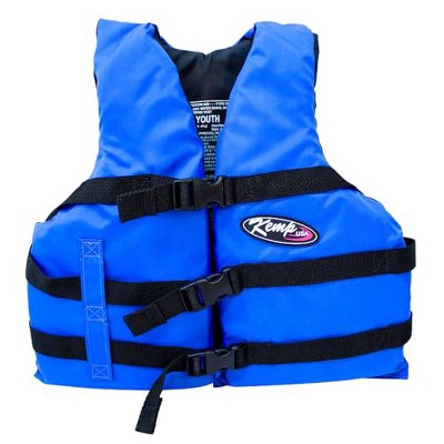 Kemp USA Life Jacket, Blue & Black, Youth