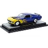 1970 Ford Mustang BOSS 429 Blue Metallic with Flame Graphics Limited Edition 1/24 Die Cast Model Cars by M2 Machines - 2 of 3