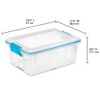 Sterilite 120qrt. Multipurpose Clear Plastic Storage Container Box with Latching Lids and 2 Rear Wheels - 2 of 4