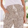 Amaryllis Women's Leopard Spot Printed Drawstring Cropped Pants Relaxed Fit Comfortable Casual - 3 of 4