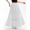 Women's Boho Maxi Skirt - Flowy Flared Ruffle Design for Summer & Going Out Outfits Pure White - 3 of 4
